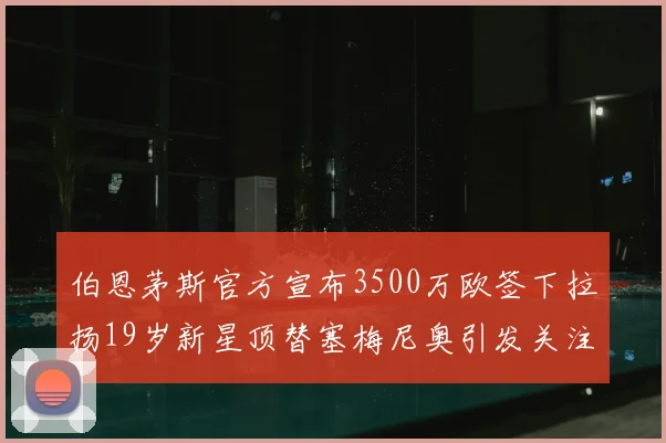 伯恩茅斯官方宣布3500万欧签下拉扬19岁新星顶替塞梅尼奥引发关注